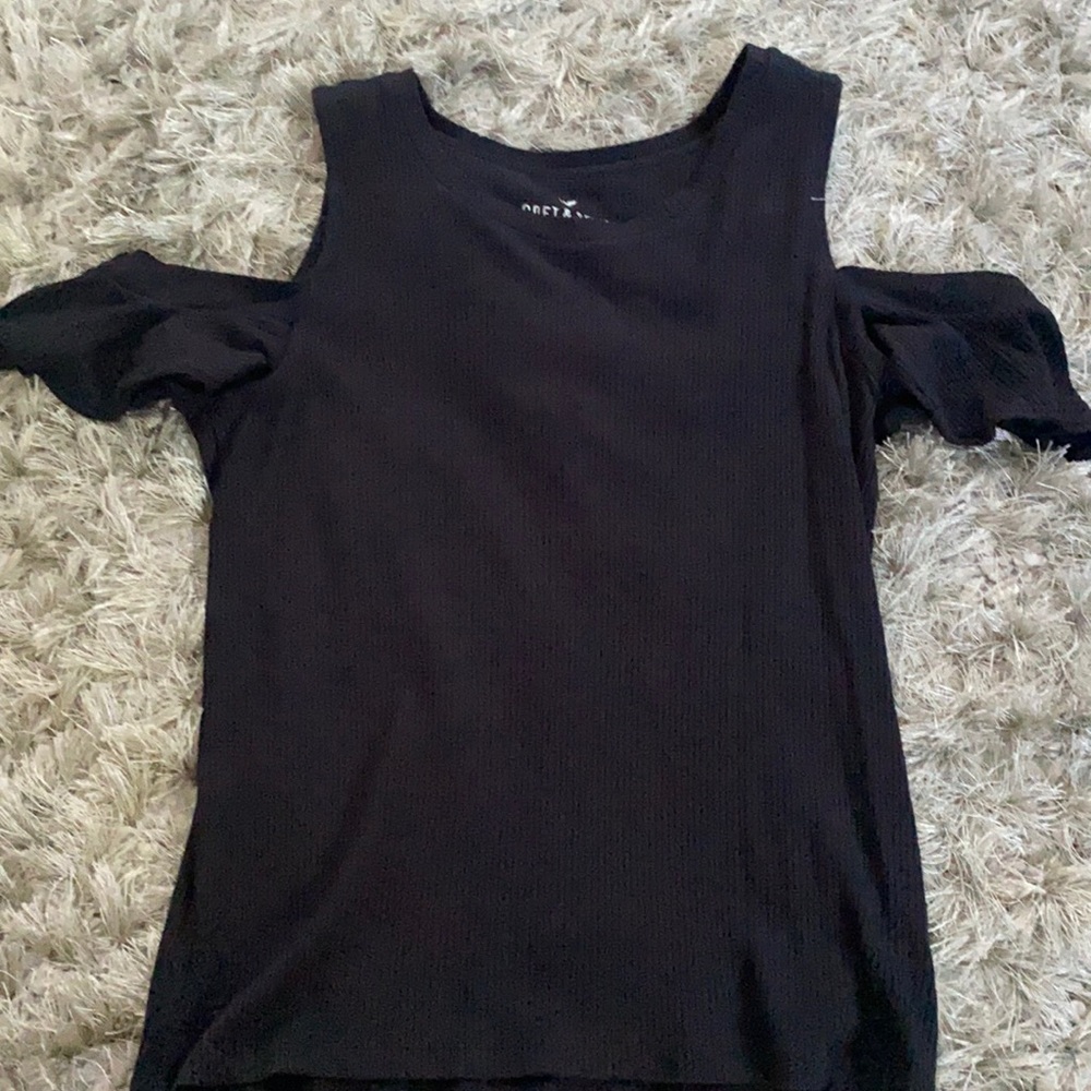 Black tank with shoulder cutouts